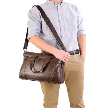 Business Men's Messenger Laptop Bag – Large Capacity Waterproof Shoulder Bag for Travel & Office